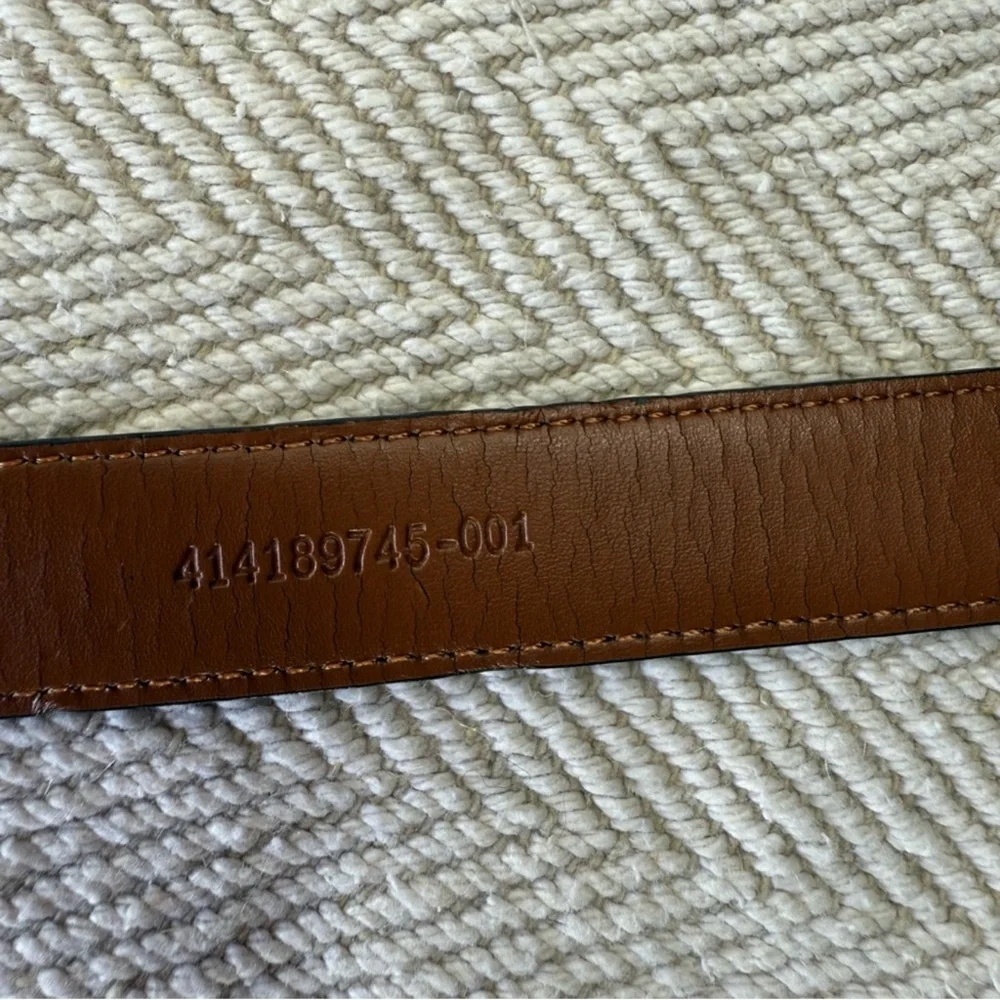 Ralph Lauren Black Leather letter opener Belt with Gold Buckle